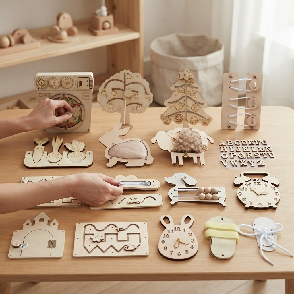 Hot Busy Board Montessori Wood - огляд і ціна Montessori Wooden Busy Board Toddler