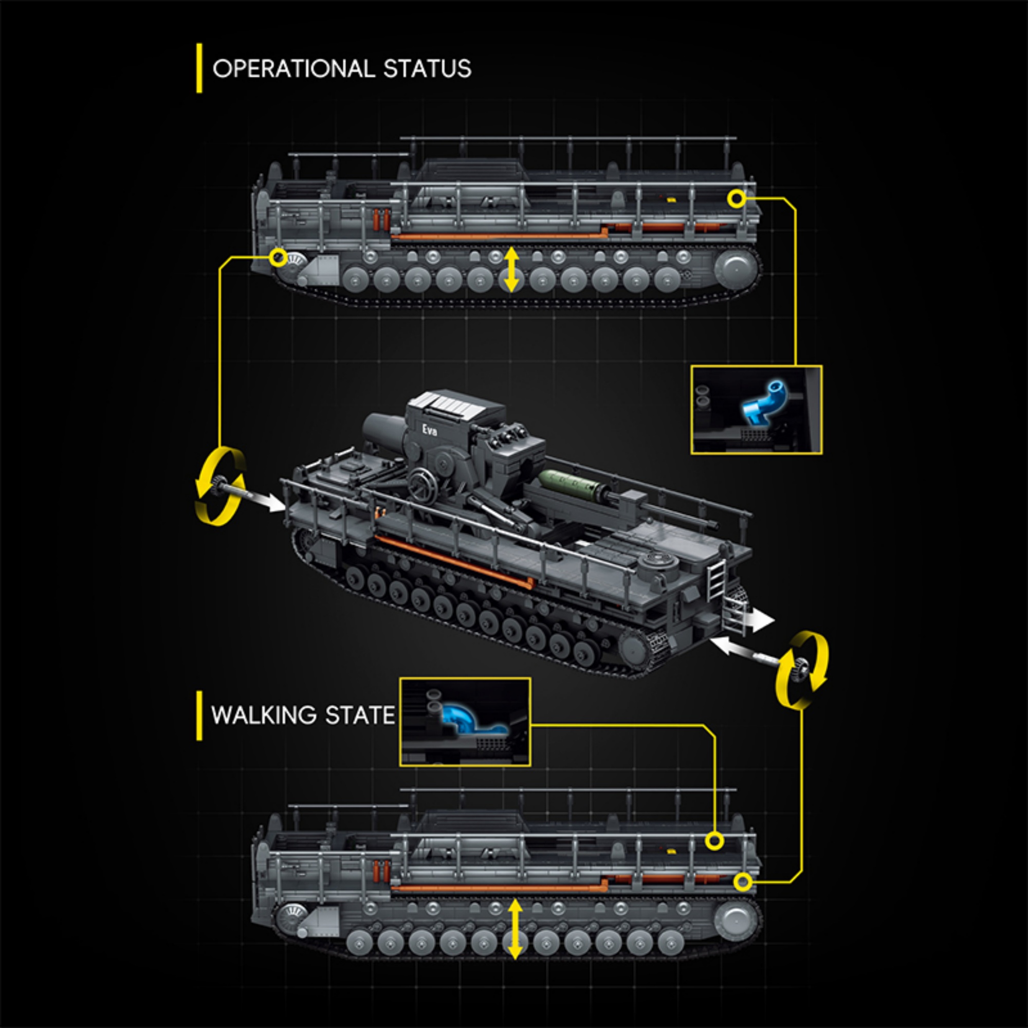 4706pcs Karl Mortar Ammunition - огляд і ціна Lego Compatible Military Tank