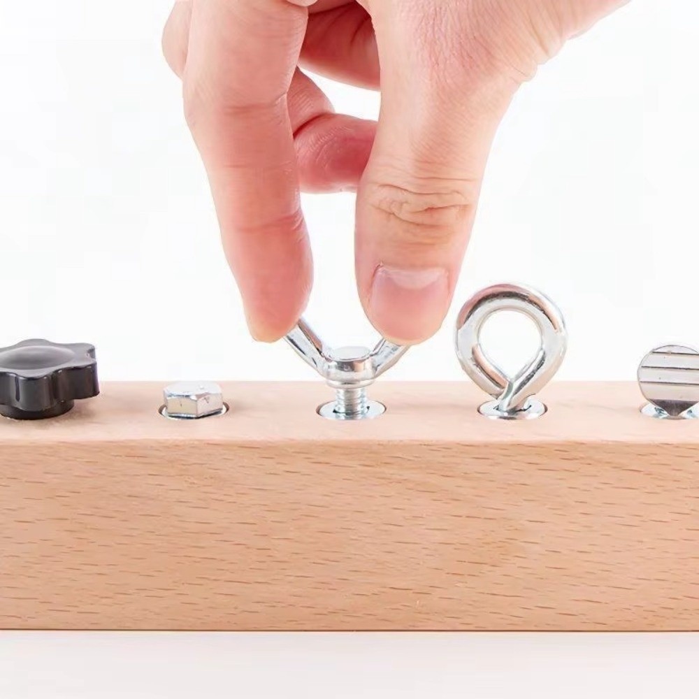 New Portable Montessori Screw  - огляд і ціна Montessori Wooden Busy Board Toddler