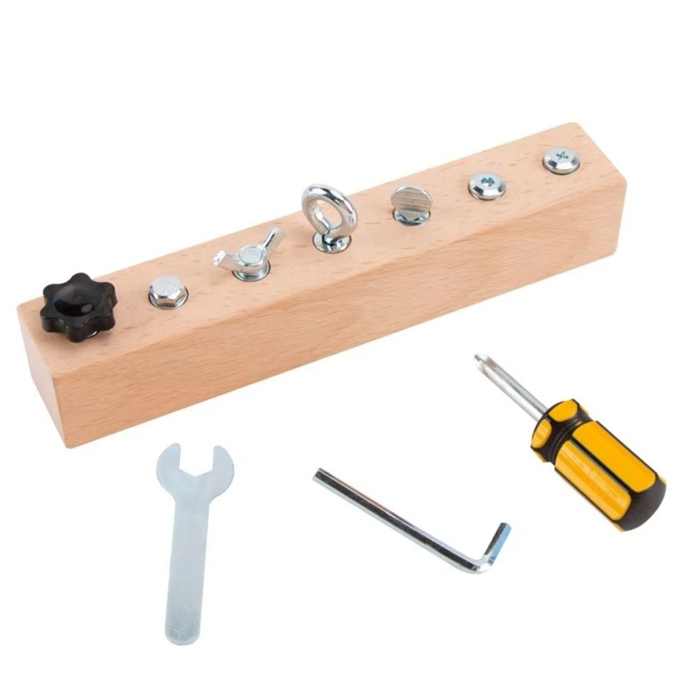 New Portable Montessori Screw  - огляд і ціна Montessori Wooden Busy Board Toddler