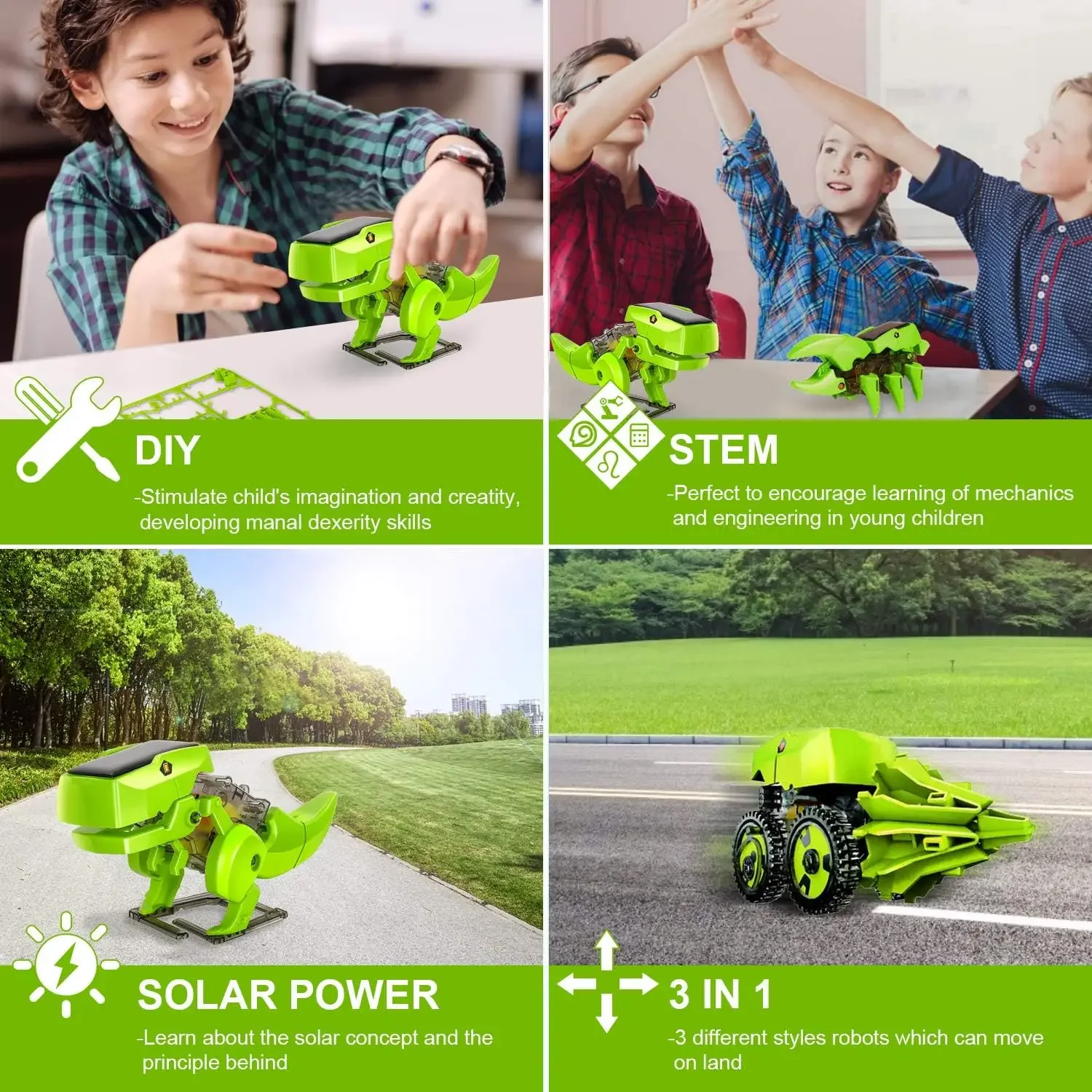 Assemble Solar Robot Kit 3 in  - огляд і ціна Stem Solar Robot Kit For Kids
