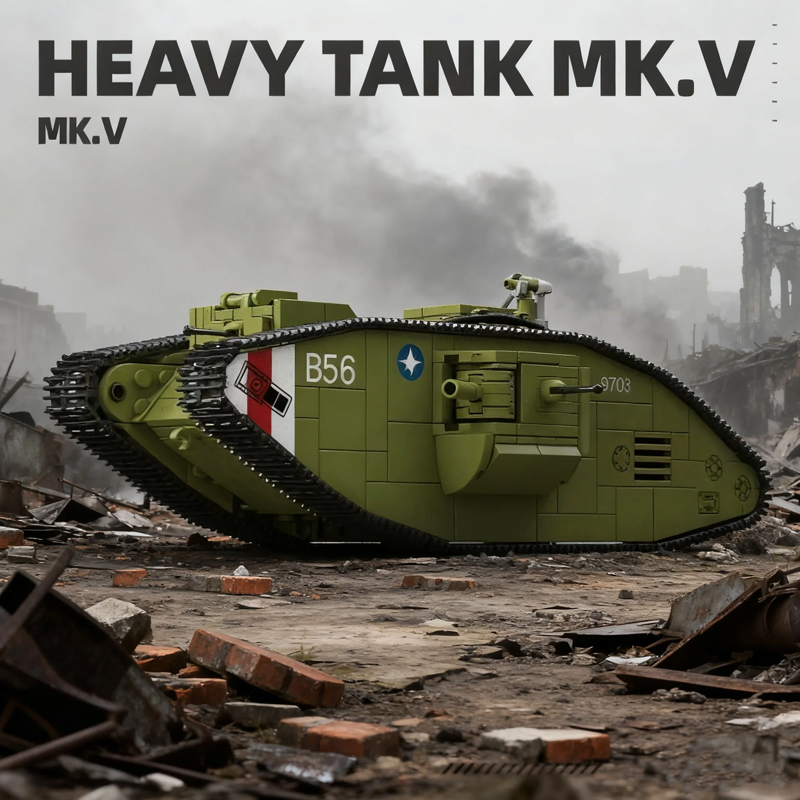 900PCS World War I Heavy Tank  - огляд і ціна Lego Compatible Military Tank