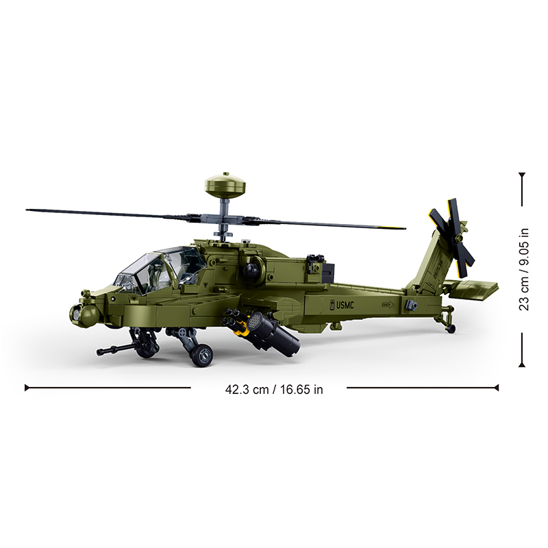 Sluban M38‑B1536 Boeing AH‑64D - огляд і ціна Lego Compatible Military Tank