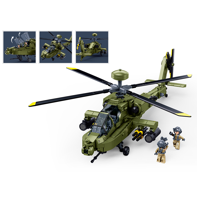 Sluban M38‑B1536 Boeing AH‑64D - огляд і ціна Lego Compatible Military Tank