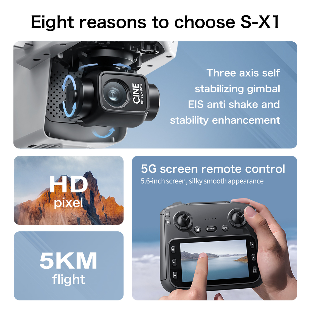 Original S-X1 GPS Drone 8K HD  - огляд і ціна Fpv Brushless Rc Drone 4K
