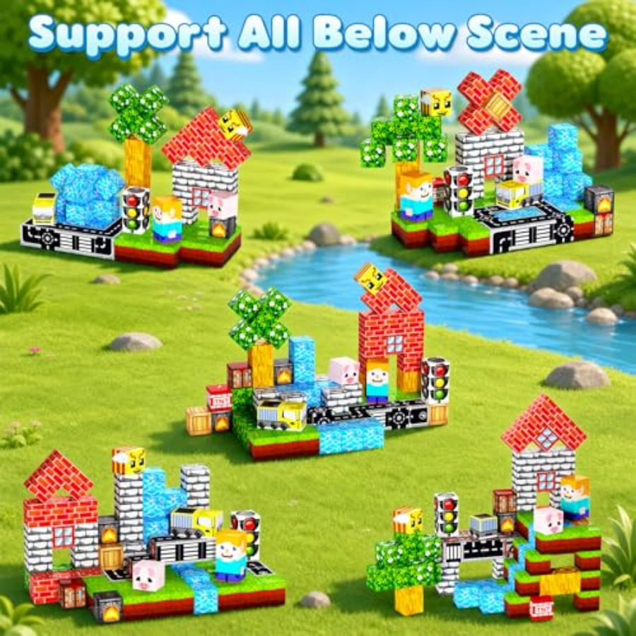 100PCS Magnetic Blocks, 0.8 in - огляд і ціна Magnetic Building Tiles Set 100Pcs