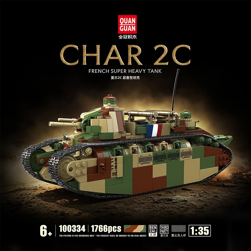 French Char 2c Super Heavy Tan - огляд і ціна Lego Compatible Military Tank