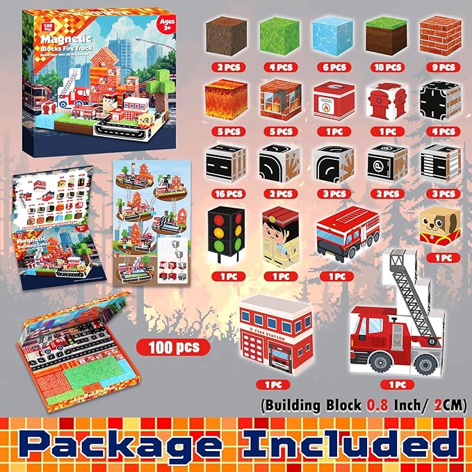 Magnetic Blocks 100 PCS Build  - огляд і ціна Magnetic Building Tiles Set 100Pcs