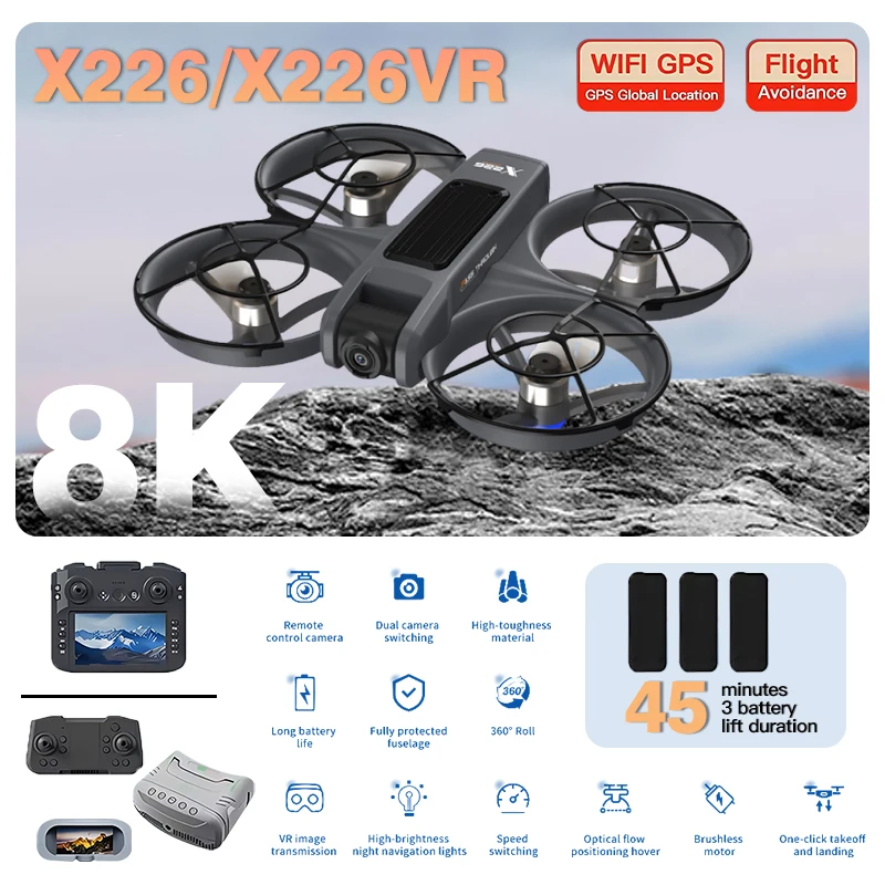 Original X226/X226VR GPS Folda - огляд і ціна Fpv Brushless Rc Drone 4K
