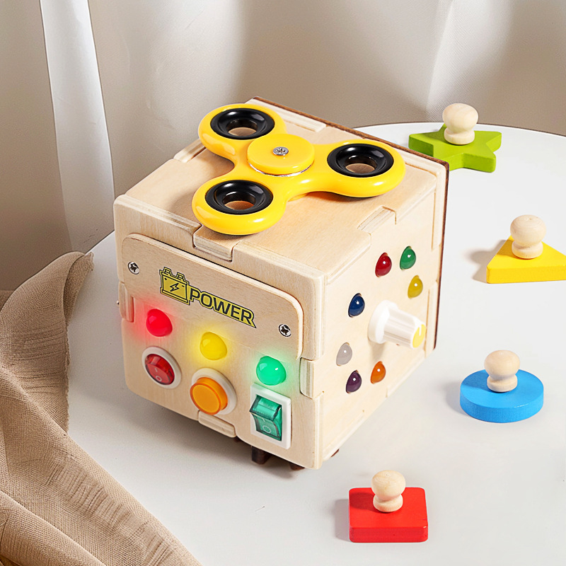 Wooden LED Light Up Guitar Bus - огляд і ціна Montessori Wooden Busy Board Toddler