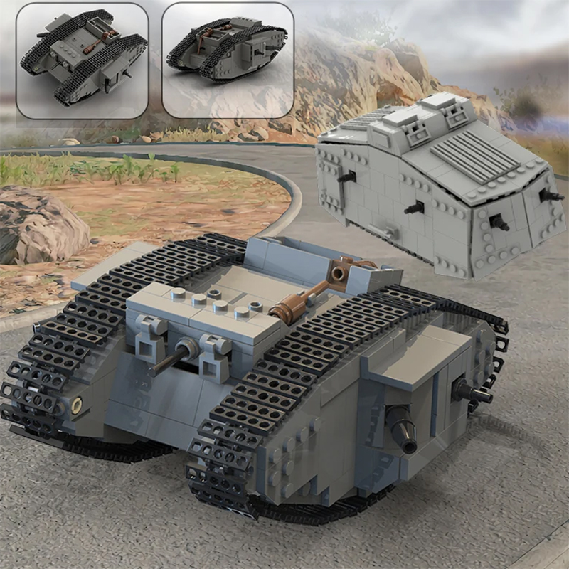 MOC WW1 Germany Military A7V C - огляд і ціна Lego Compatible Military Tank