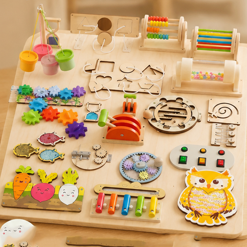 Premium Montessori Busy Board  - огляд і ціна Montessori Wooden Busy Board Toddler